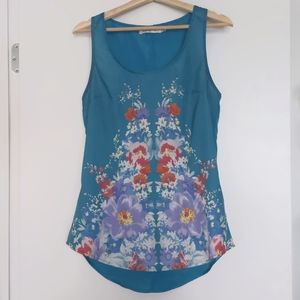 Sunny Girl floral sleeveless blouse size M